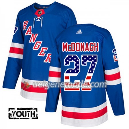 Kinder Eishockey New York Rangers Trikot Ryan McDonagh 27 Adidas 2017-2018 Blue USA Flag Fashion Authentic